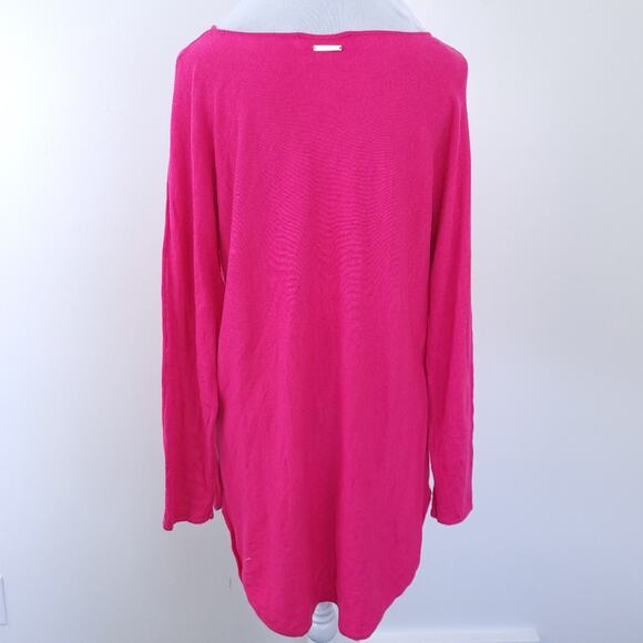 MICHAEL Michael Kors Tunic Sweater Hot Pink Medium Oversized, Long Sleeve Casual - Picture 4 of 4